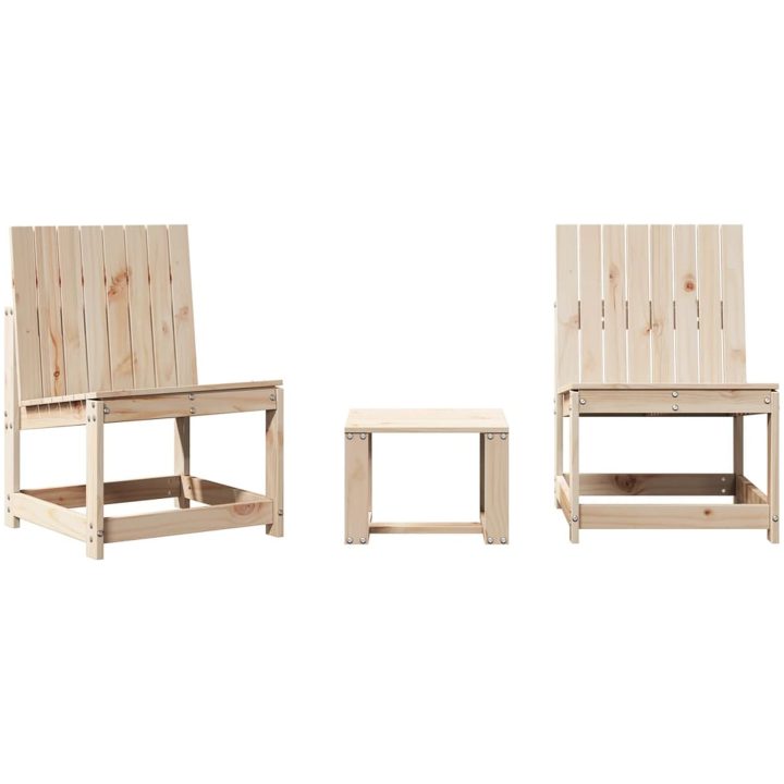 Loungegrupp 3 delar massiv furu vidaXL – bild 2