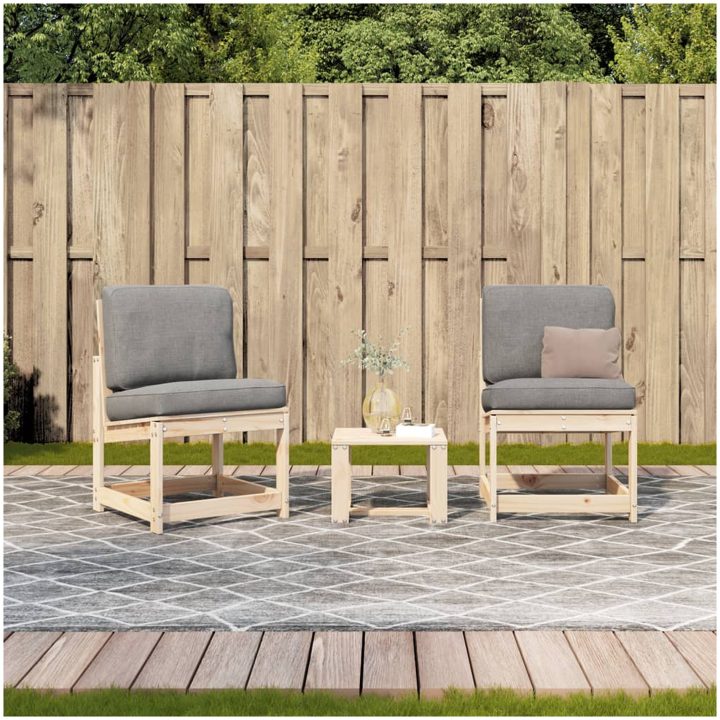 Loungegrupp 3 delar massiv furu vidaXL – bild 3