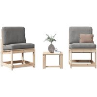 Loungegrupp 3 delar massiv furu vidaXL
