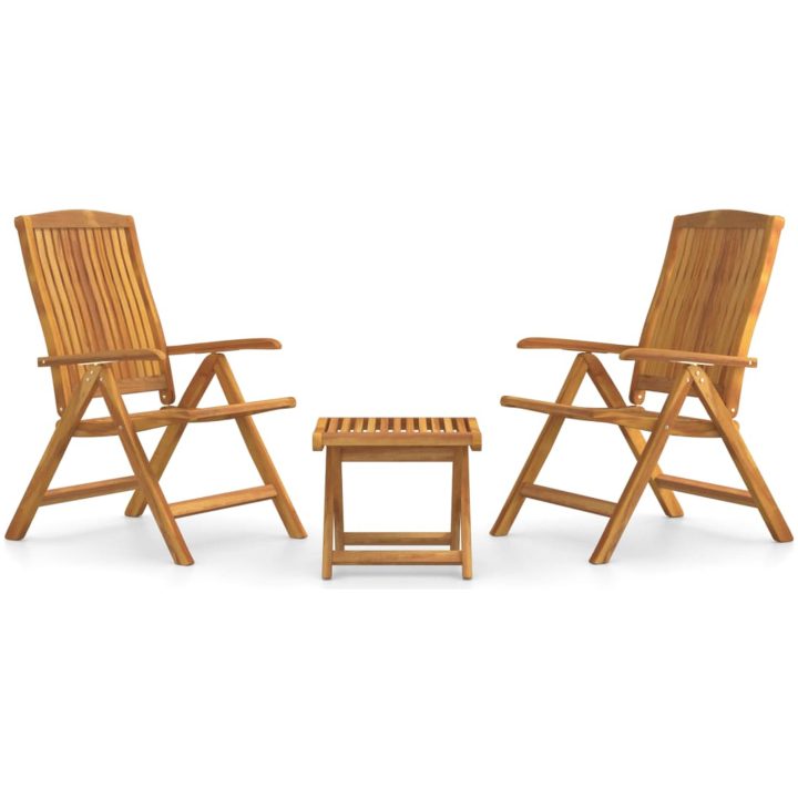 Loungegrupp 3 delar massiv teak vidaXL – bild 2