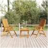 Loungegrupp 3 delar massiv teak vidaXL – miniatyr 1