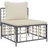 Loungegrupp 3 delar med dynor antracit konstrotting vidaXL – miniatyr 5