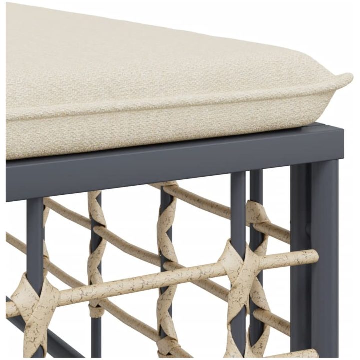 Loungegrupp 3 delar med dynor antracit konstrotting vidaXL – bild 7