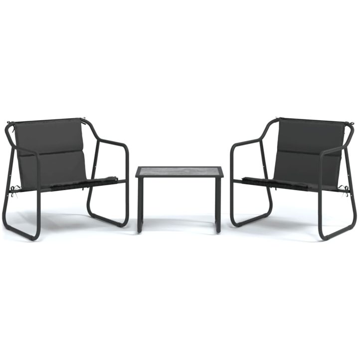 Loungegrupp 3 delar med dynor antracit stål vidaXL – bild 2