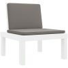 Loungegrupp 3 delar med dynor vit PP vidaXL – miniatyr 4