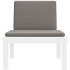 Loungegrupp 3 delar med dynor vit PP vidaXL – miniatyr 5
