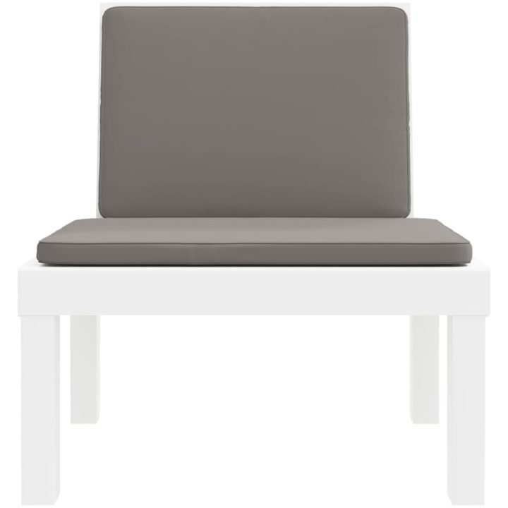 Loungegrupp 3 delar med dynor vit PP vidaXL – bild 5