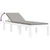 Loungegrupp 3 delar med dynor vit PP vidaXL – miniatyr 10