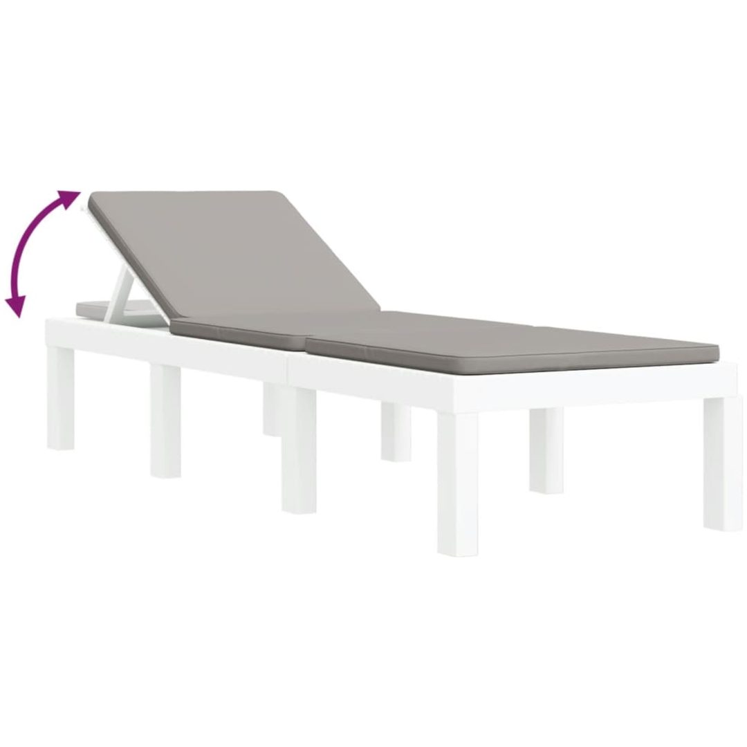 Loungegrupp 3 delar med dynor vit PP vidaXL – bild 10