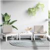 Loungegrupp 3 delar med dynor vit PP vidaXL – miniatyr 1