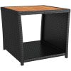 Loungegrupp 3 delar svart konstrotting & massiv akacia vidaXL – miniatyr 5