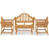 Loungegrupp 4 delar massiv teak vidaXL – miniatyr 2