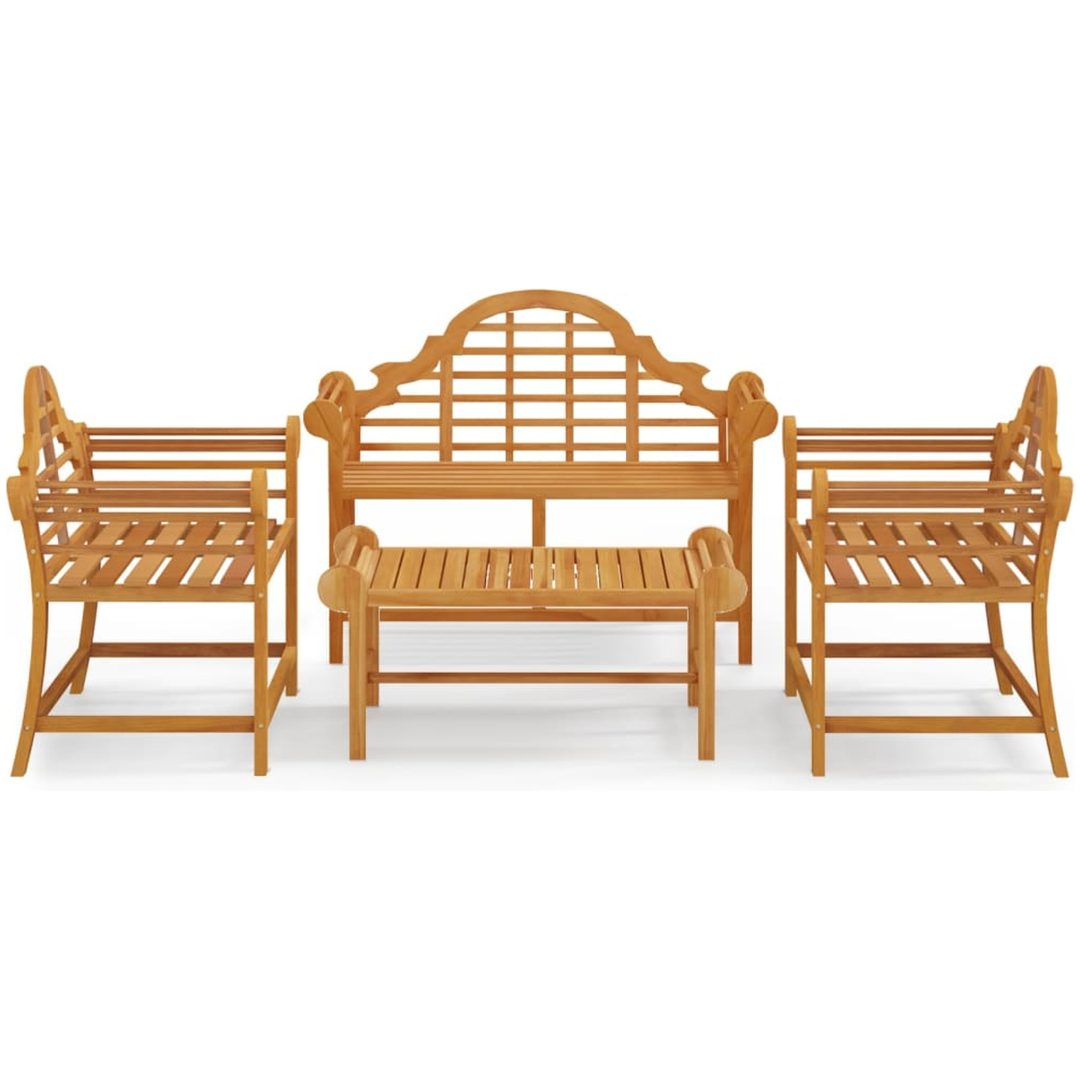 Loungegrupp 4 delar massiv teak vidaXL – bild 2