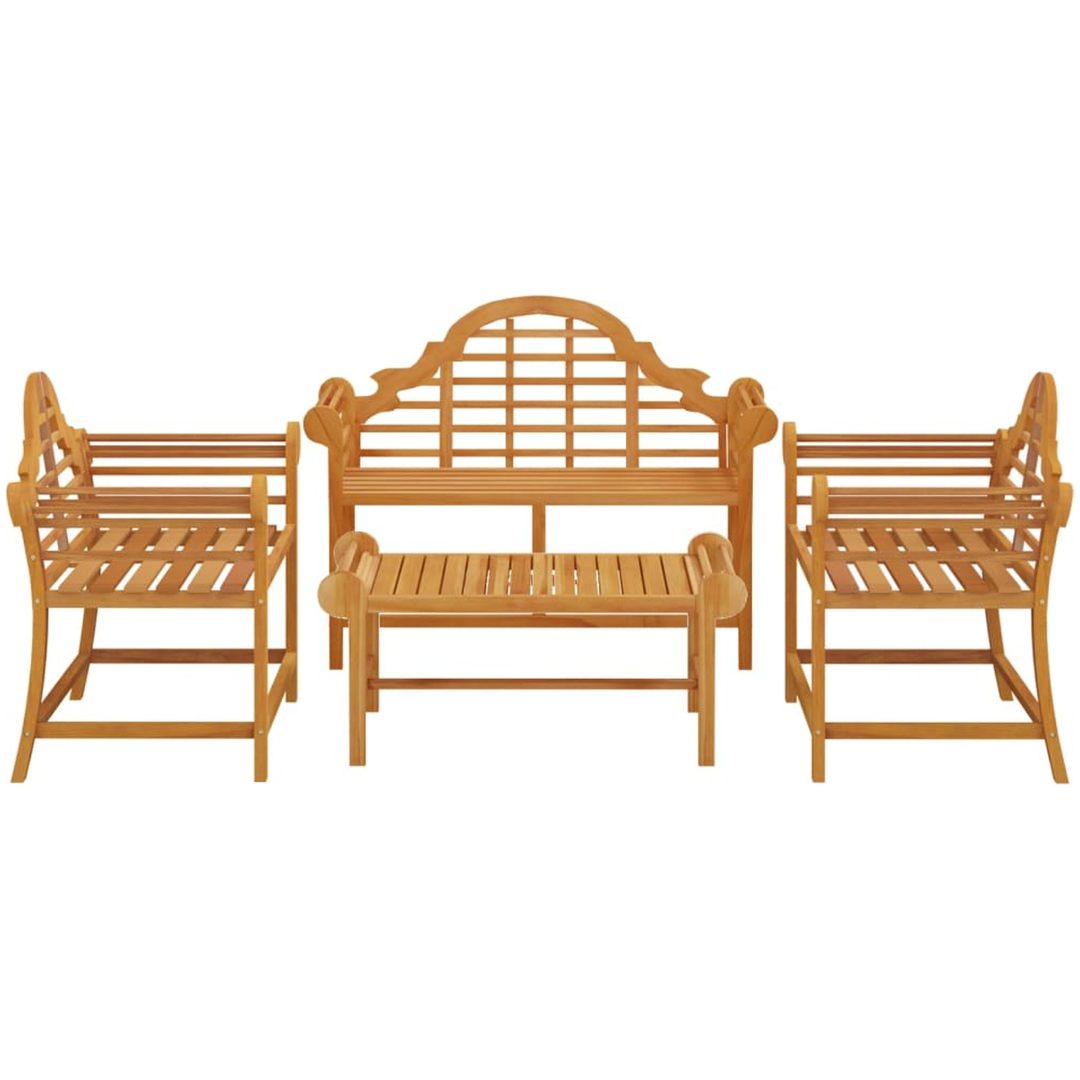 Loungegrupp 4 delar massiv teak vidaXL – bild 3