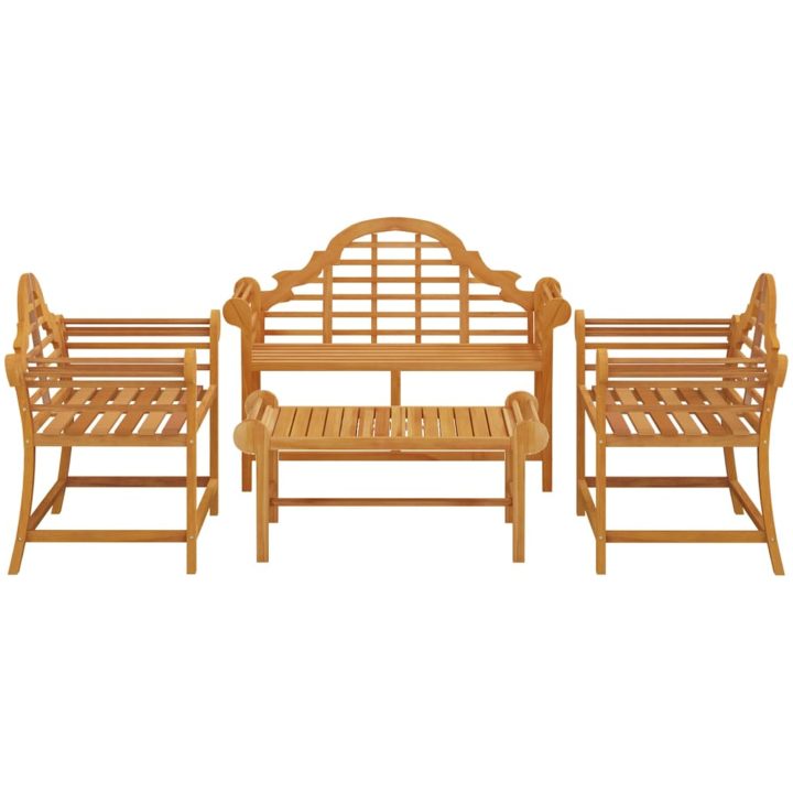 Loungegrupp 4 delar massiv teak vidaXL – bild 3