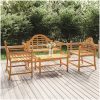 Loungegrupp 4 delar massiv teak vidaXL – miniatyr 1