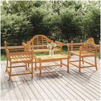 Loungegrupp 4 delar massiv teak vidaXL