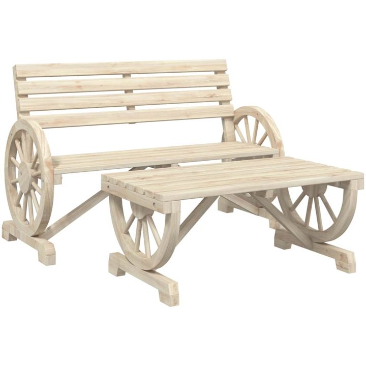 Loungegrupp 4 delar massivt granträ vidaXL – bild 4