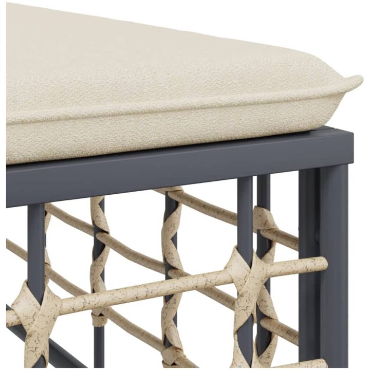 Loungegrupp 4 delar med dynor antracit konstrotting vidaXL – bild 7