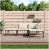 Loungegrupp 4 delar med dynor antracit konstrotting vidaXL – miniatyr 1