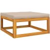 Loungegrupp 4 delar taupe dynor massivt trä vidaXL – miniatyr 6