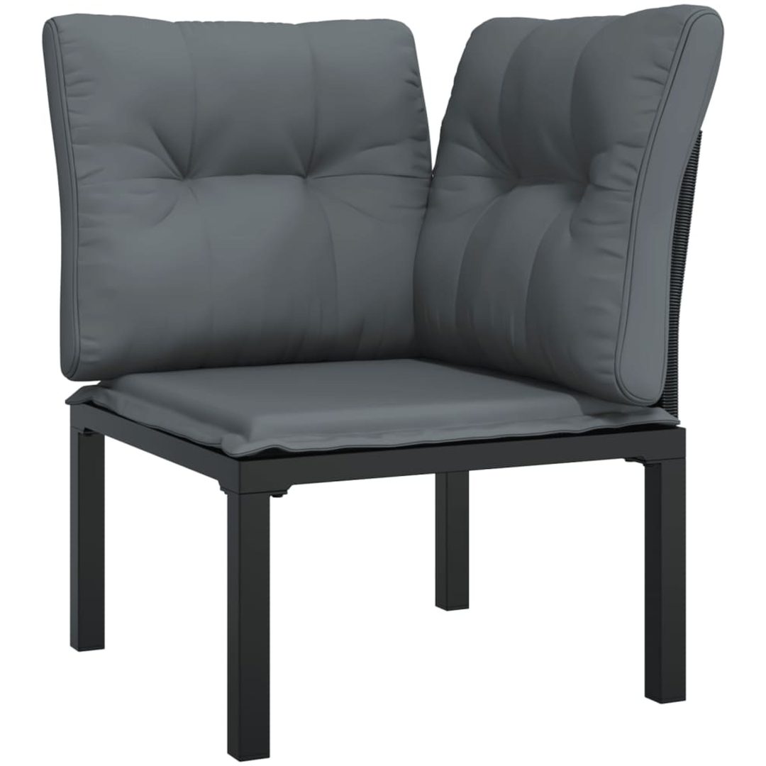 Loungegrupp 5 delar konstrotting svart och grå vidaXL – bild 4
