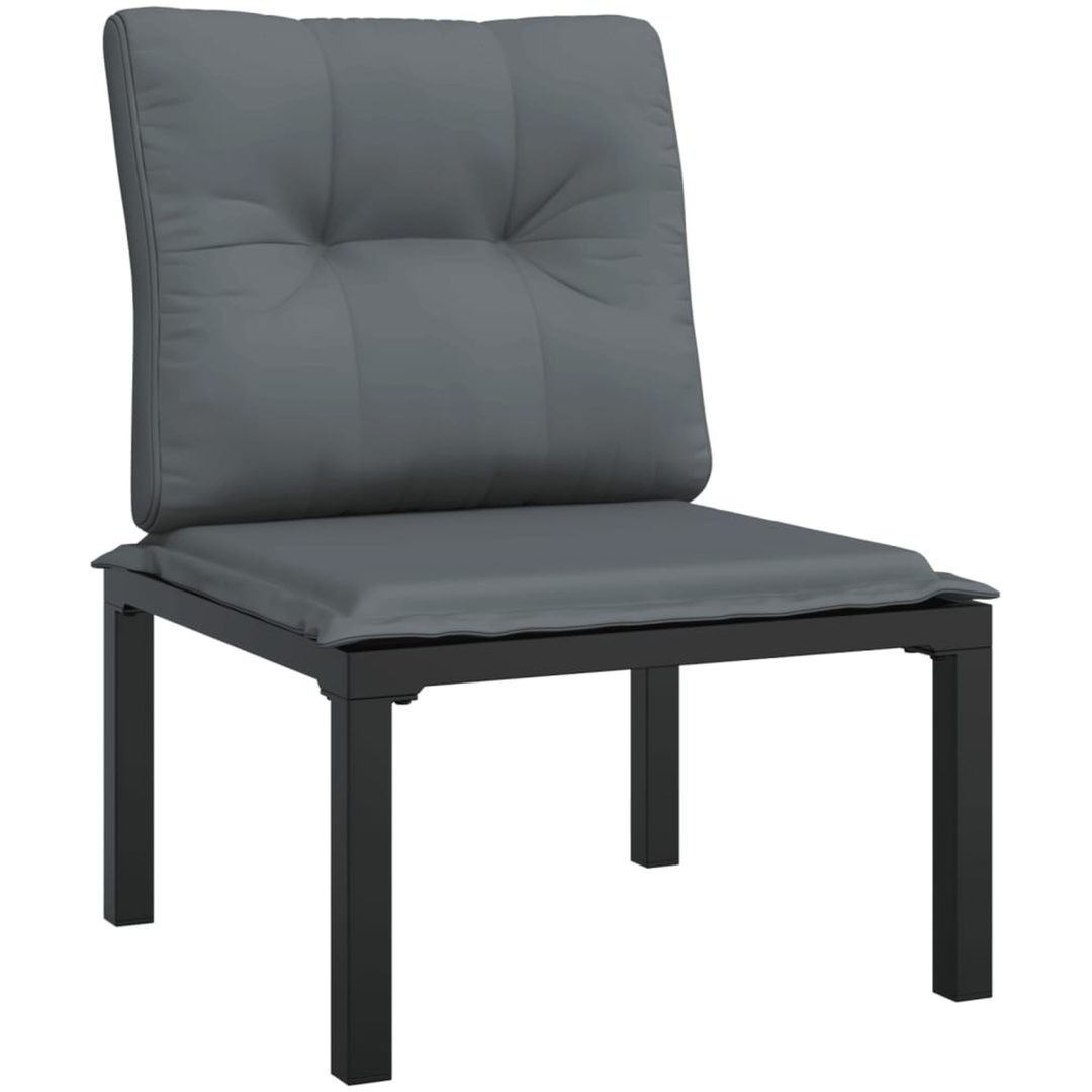 Loungegrupp 5 delar konstrotting svart och grå vidaXL – bild 5