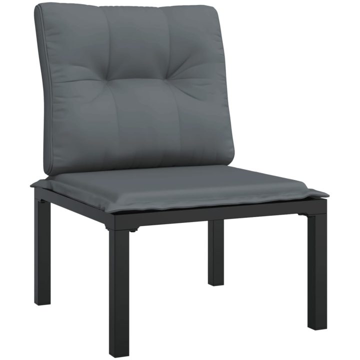 Loungegrupp 5 delar konstrotting svart och grå vidaXL – bild 5