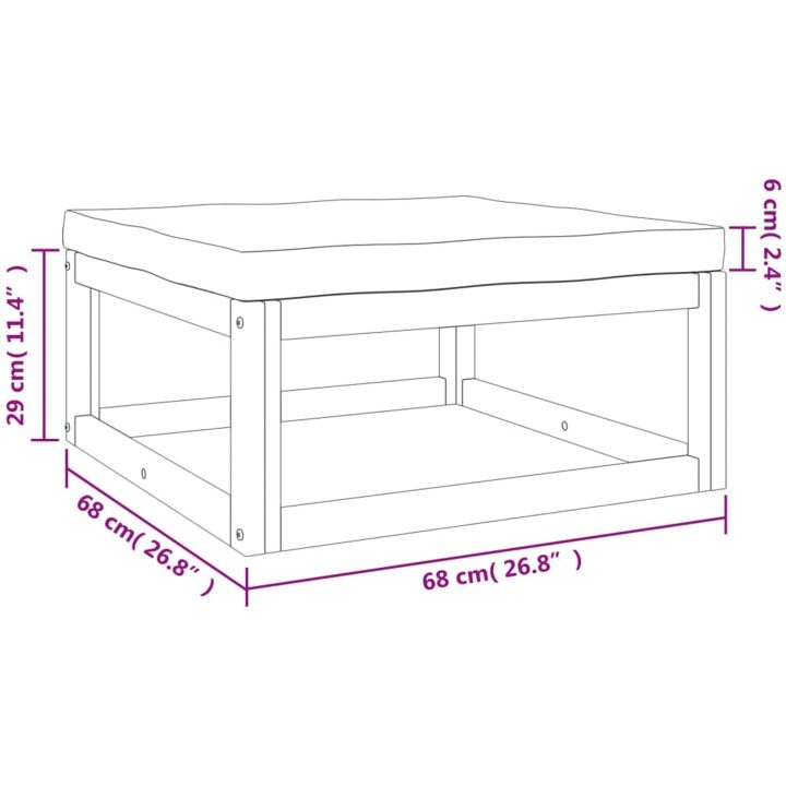 Loungegrupp 5 delar ljusgråa dynor massivt trä vidaXL – bild 10