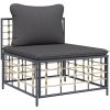 Loungegrupp 5 delar med dynor antracit konstrotting vidaXL – miniatyr 4