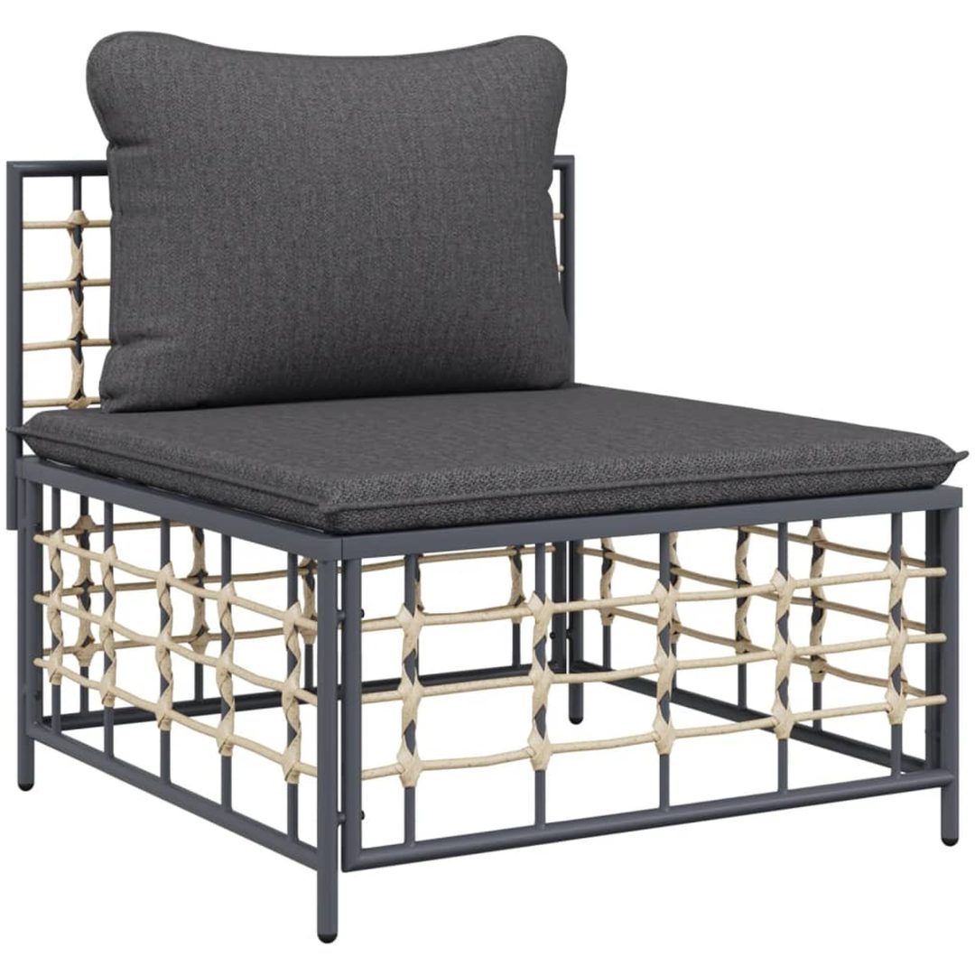 Loungegrupp 5 delar med dynor antracit konstrotting vidaXL – bild 4