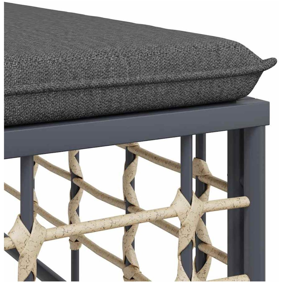 Loungegrupp 5 delar med dynor antracit konstrotting vidaXL – bild 6
