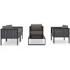 Loungegrupp 5 delar med dynor konstrotting antracit vidaXL – miniatyr 3