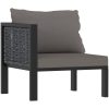 Loungegrupp 5 delar med dynor konstrotting antracit vidaXL – miniatyr 7