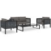 Loungegrupp 5 delar med dynor konstrotting antracit vidaXL – miniatyr 1