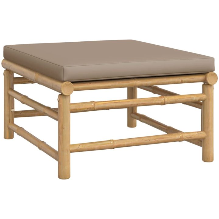 Loungegrupp 5 delar taupe dynor bambu vidaXL – bild 6