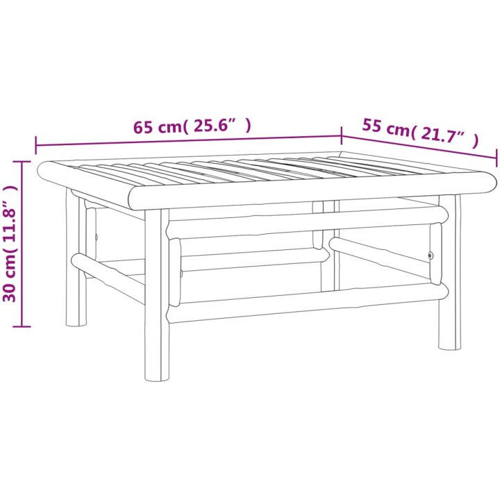 Loungegrupp 6 delar gröna dynor bambu vidaXL – bild 11