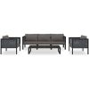 Loungegrupp 6 delar med dynor konstrotting antracit vidaXL – miniatyr 2