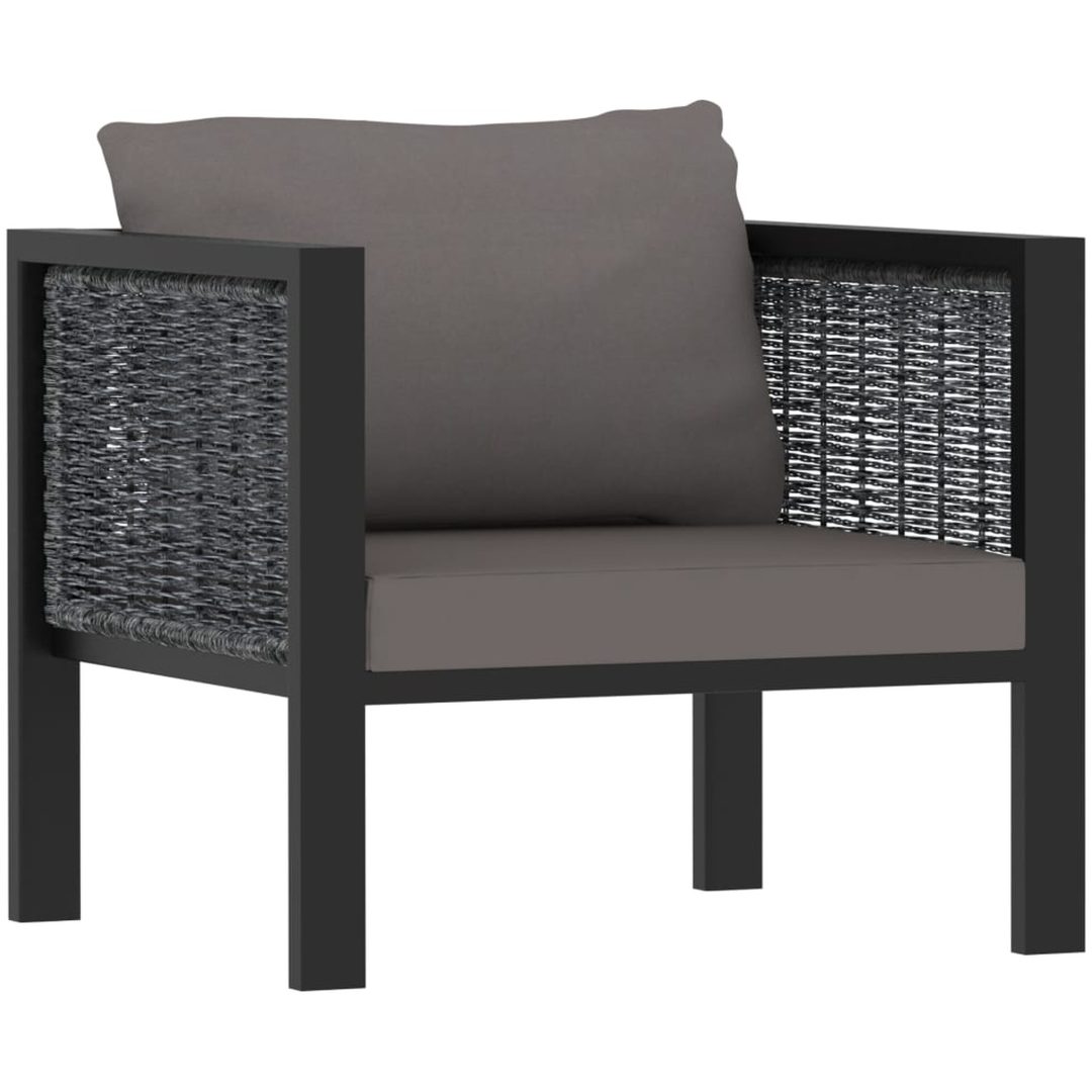 Loungegrupp 6 delar med dynor konstrotting antracit vidaXL – bild 6