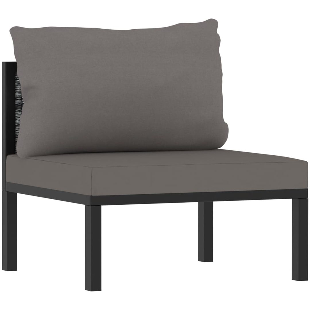Loungegrupp 6 delar med dynor konstrotting antracit vidaXL – bild 9