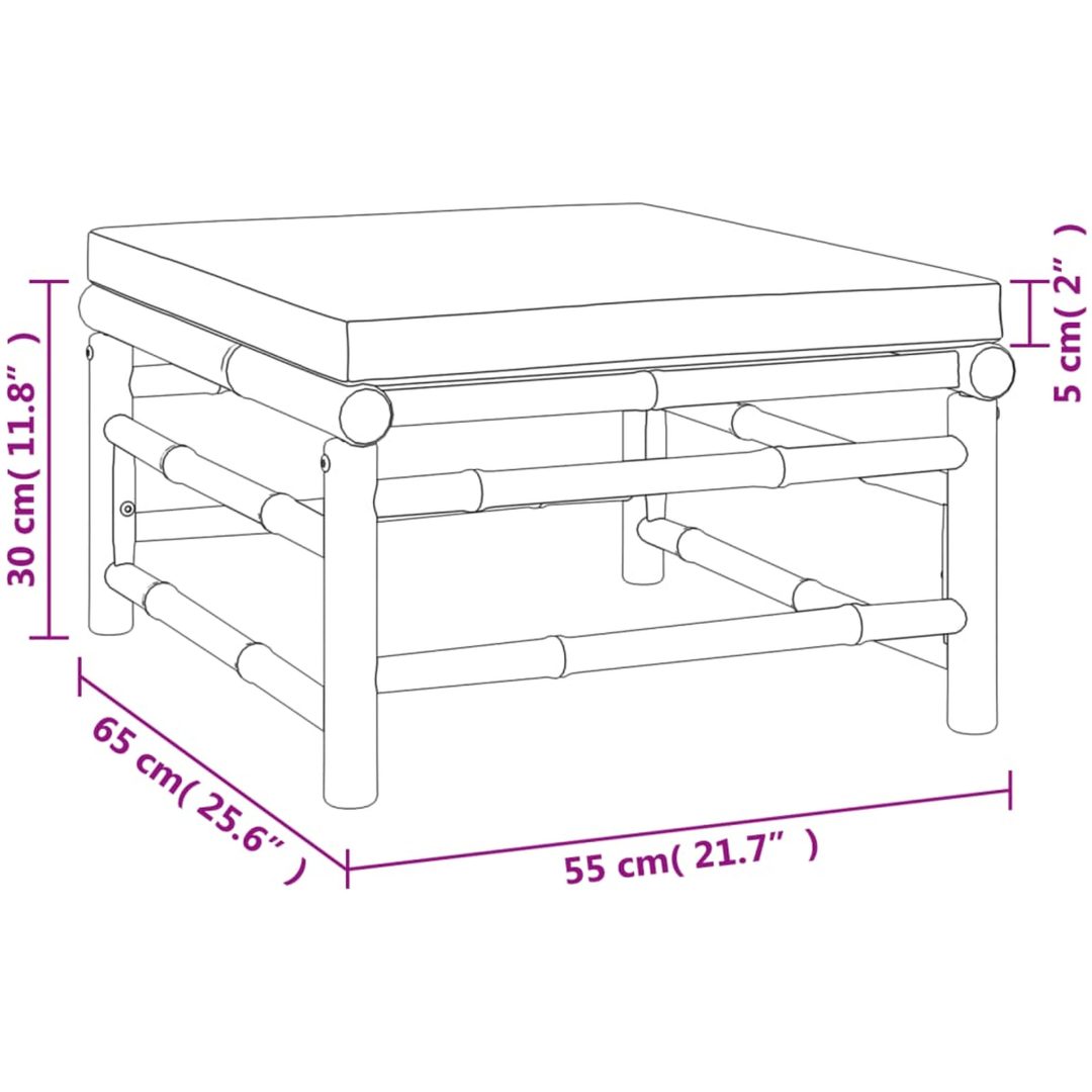 Loungegrupp 6 delar taupe dynor bambu vidaXL – bild 10