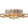 Loungegrupp 6 delar taupe dynor massivt trä vidaXL – miniatyr 2