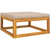 Loungegrupp 6 delar taupe dynor massivt trä vidaXL – miniatyr 6