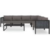 Loungegrupp 7 delar med dynor konstrotting antracit vidaXL – miniatyr 3