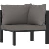 Loungegrupp 7 delar med dynor konstrotting antracit vidaXL – miniatyr 6
