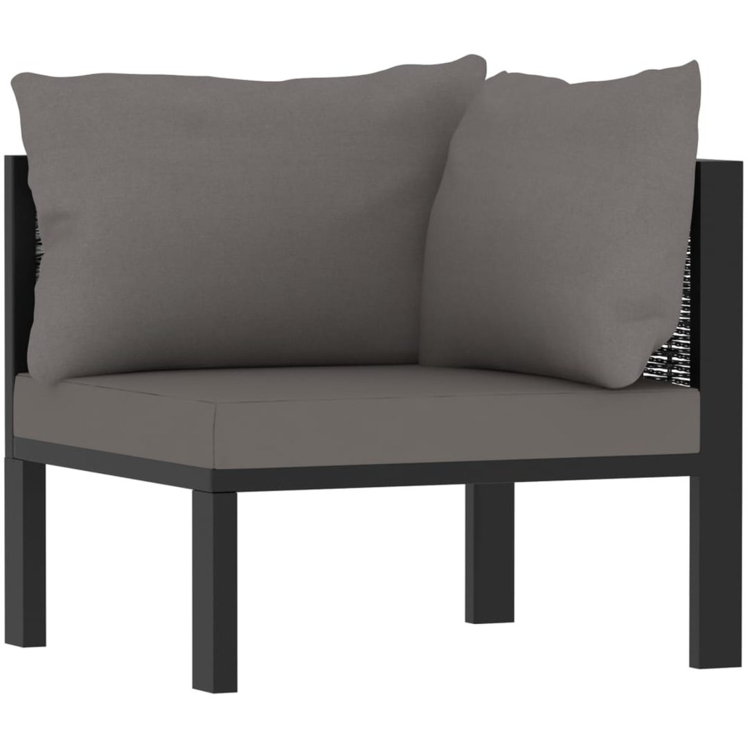 Loungegrupp 7 delar med dynor konstrotting antracit vidaXL – bild 6