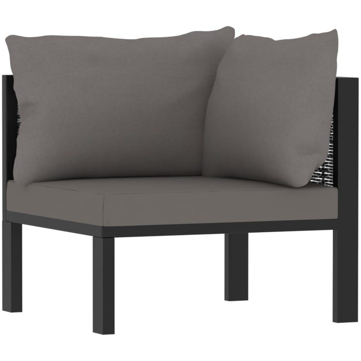 Loungegrupp 7 delar med dynor konstrotting antracit vidaXL – bild 6