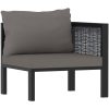 Loungegrupp 7 delar med dynor konstrotting antracit vidaXL – miniatyr 8