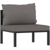 Loungegrupp 7 delar med dynor konstrotting antracit vidaXL – miniatyr 9