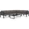Loungegrupp 7 delar med dynor konstrotting antracit vidaXL – miniatyr 1